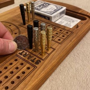 Beautifully Hand-carved Large Cribbage Board